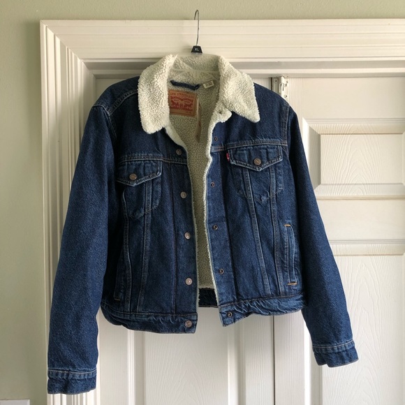 NWT Authentic Levi Denim Sherpa Trucker Jacket XS